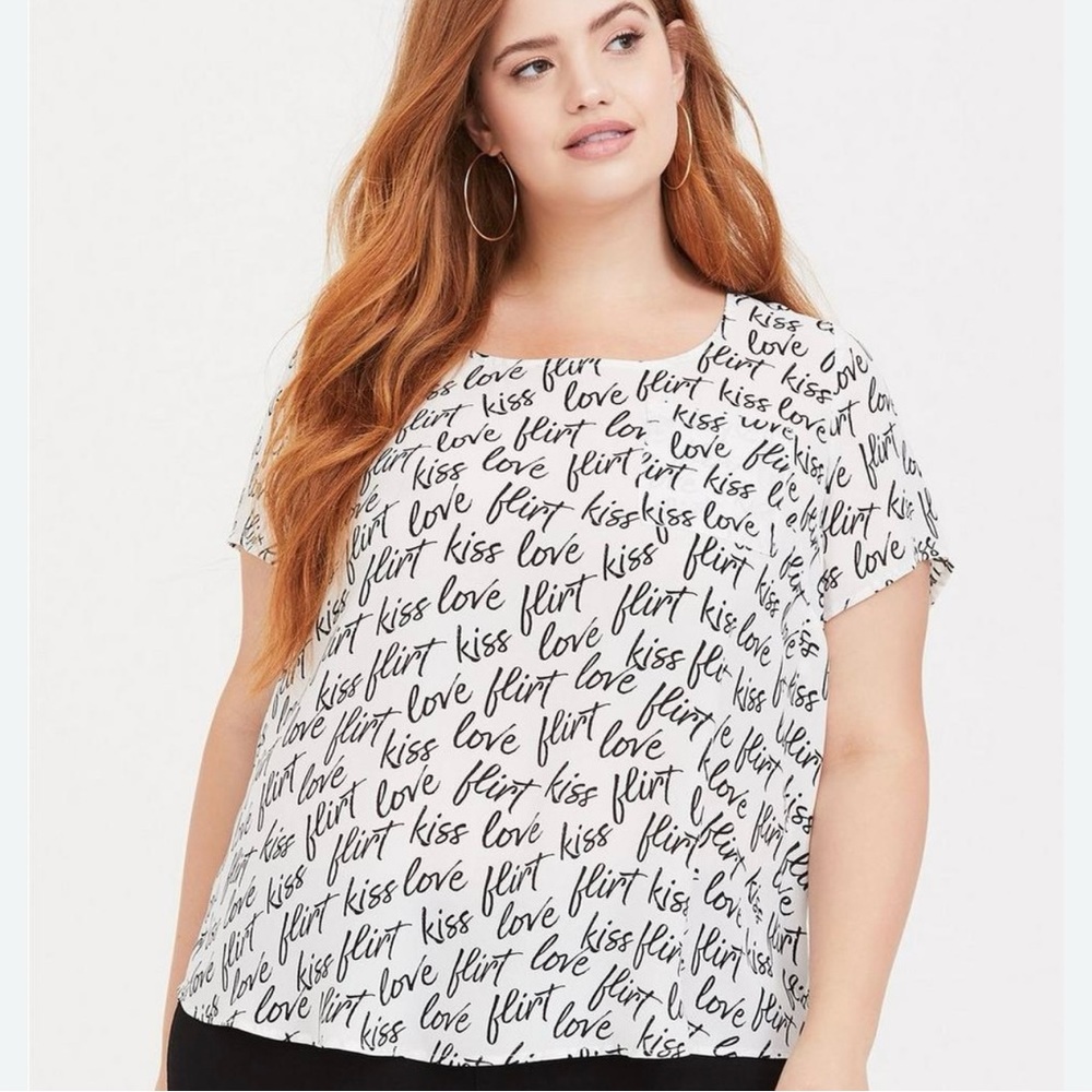 Torrid Abbey Georgette Button Back Blouse